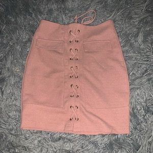 Lace up pencil skirt